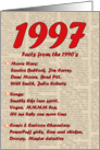 1997 FUN FACTS - BIRTHDAY newspaper print nostaligia year of birth card