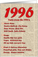 1996 FUN FACTS - BIRTHDAY newspaper print nostaligia year of birth card