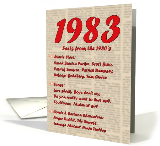 1983 FUN FACTS - BIRTHDAY newspaper print nostaligia year... (455281)