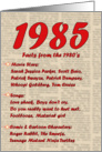 1985 FUN FACTS - BIRTHDAY newspaper print nostaligia year of birth card