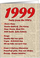 1999 FUN FACTS - BIRTHDAY newspaper print nostaligia year of birth card