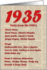 1935 FUN FACTS - BIRTHDAY newspaper print nostaligia year of birth card