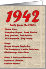 1942 FUN FACTS - BIRTHDAY newspaper print nostaligia year of birth card