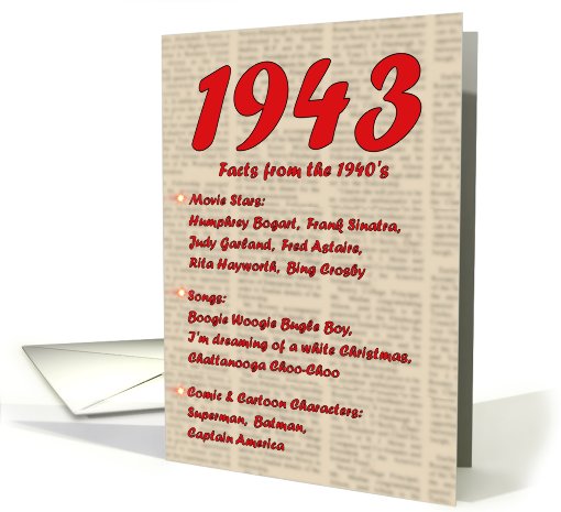 1943 FUN FACTS - BIRTHDAY newspaper print nostaligia year... (462158)