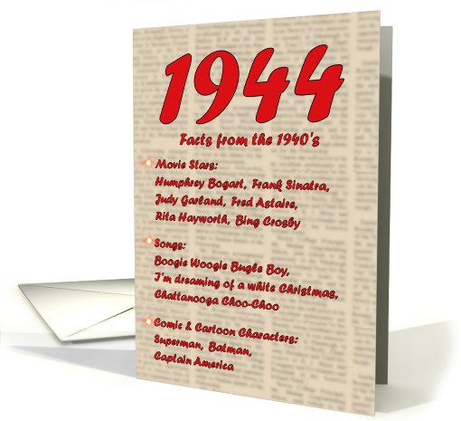 1944 FUN FACTS - BIRTHDAY newspaper print nostaligia year... (462159)