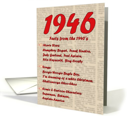 1946 FUN FACTS - BIRTHDAY newspaper print nostaligia year... (462163)