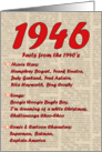1946 FUN FACTS - BIRTHDAY newspaper print nostaligia year of birth card