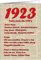1923 FUN FACTS - BIRTHDAY newspaper print nostaligia year of birth card