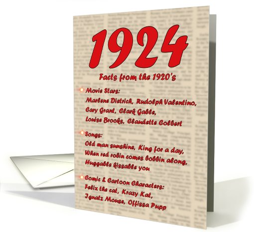 1924 FUN FACTS - BIRTHDAY newspaper print nostaligia year... (462172)