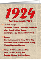 1924 FUN FACTS - BIRTHDAY newspaper print nostaligia year of birth card
