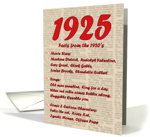 1925 FUN FACTS - BIRTHDAY newspaper print nostaligia year... (462177)