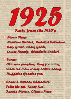 1925 FUN FACTS -...
