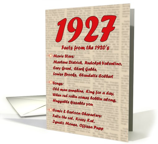1927 FUN FACTS - BIRTHDAY newspaper print nostaligia year... (462180)
