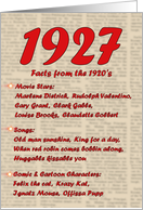 1927 FUN FACTS - BIRTHDAY newspaper print nostaligia year of birth card