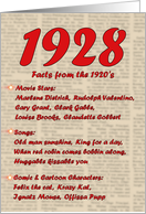 1928 FUN FACTS - BIRTHDAY newspaper print nostaligia year of birth card