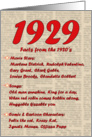 1929 FUN FACTS - BIRTHDAY newspaper print nostaligia year of birth card