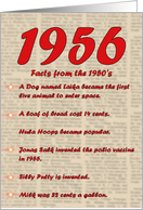 1956 FUN FACTS - BIRTHDAY newspaper print nostaligia year of birth card