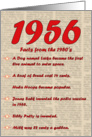 1956 FUN FACTS - BIRTHDAY newspaper print nostaligia year of birth card