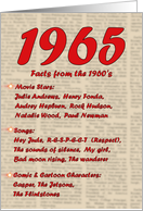 1965 FUN FACTS - BIRTHDAY newspaper print nostaligia year of birth card