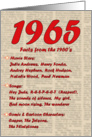 1965 FUN FACTS - BIRTHDAY newspaper print nostaligia year of birth card