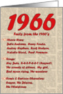 1966 FUN FACTS - BIRTHDAY newspaper print nostaligia year of birth card