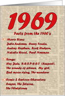 1969 FUN FACTS - BIRTHDAY newspaper print nostaligia year of birth card