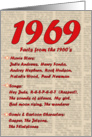1969 FUN FACTS - BIRTHDAY newspaper print nostaligia year of birth card