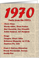 1970 FUN FACTS - BIRTHDAY newspaper print nostaligia year of birth card