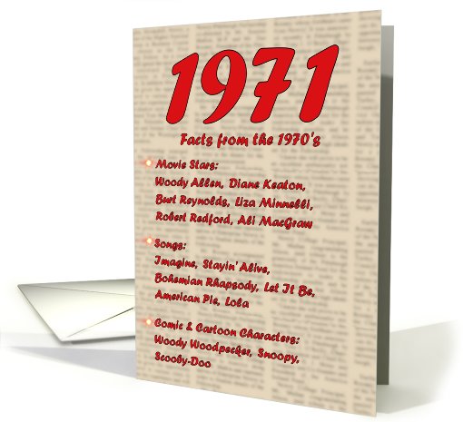 1971 FUN FACTS - BIRTHDAY newspaper print nostaligia year... (462229)