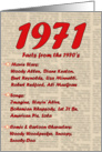 1971 FUN FACTS - BIRTHDAY newspaper print nostaligia year of birth card
