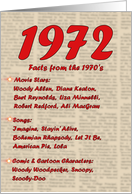 1972FUN FACTS - BIRTHDAY newspaper print nostaligia year of birth card