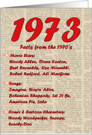 1973 FUN FACTS - BIRTHDAY newspaper print nostaligia year of birth card