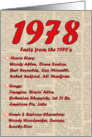 1978 FUN FACTS - BIRTHDAY newspaper print nostaligia year of birth card