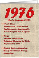 1976 FUN FACTS - BIRTHDAY newspaper print nostaligia year of birth card