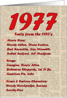 1977 FUN FACTS - BIRTHDAY newspaper print nostaligia year of birth card