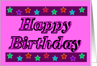 Happy Birthday - Stars - Pink card