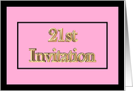 21st - 21 - Pink Gold Bling Birthday Invitation card