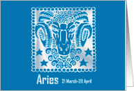 Aries March April Birthday card