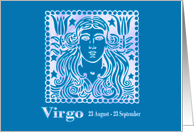 Virgo August September Birthday card