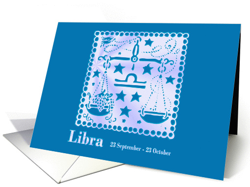 Libra September October Birthday card (610186)
