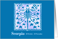 Scorpio October November Birthday card