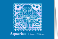 Aquarius January February Birthday card