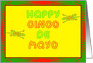 Happy Cinco De Mayo lizard gecko red green yellow card