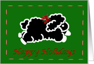 Black Lamb Happy Holidays Christmas season sheep black wool card