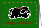 Black Lamb Happy Holidays Christmas season sheep black wool card