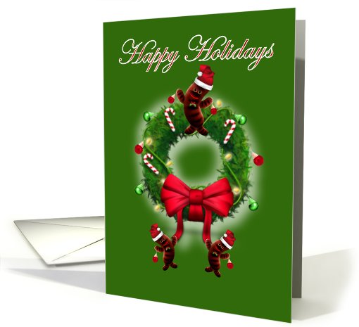 Happy holidays sausage hot dog sausage casing bbq sausage card