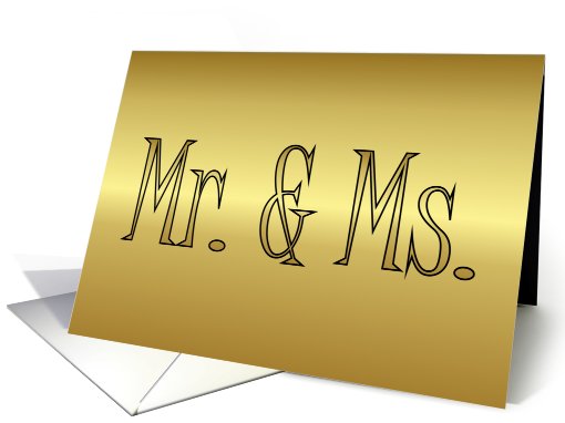 Mr. & Ms. Engagement invitation Mr and Ms gold card (729118)