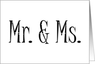 Mr. & Ms. Engagement invitation Mr and Ms black & white card