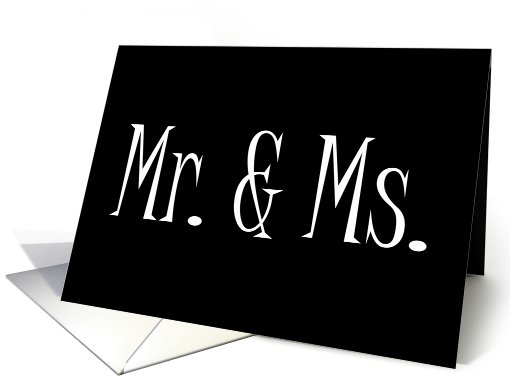 Mr. & Ms. Engagement invitation Mr and Ms black & white card (729121)