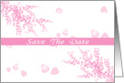 Save The Date cherry blossoms pink and white romantic spring colors card